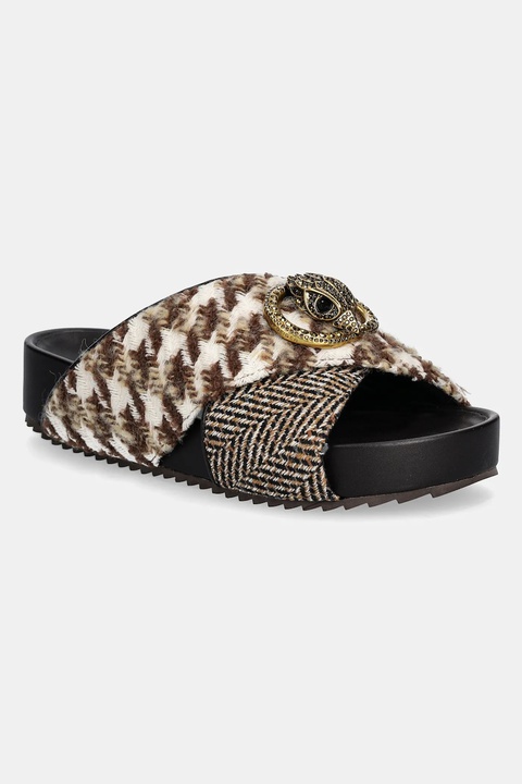Kurt Geiger London klapki Chelsea Cross Strap Dr damskie kolor beżowy 3973139609 - zdjęcie produktu nr 1