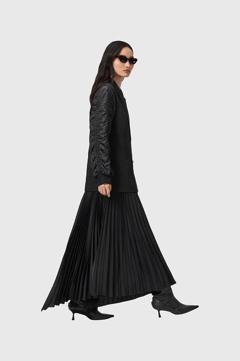 AllSaints marynarka LORNA kolor czarny dwurzędowa gładka W009OD - zdjęcie produktu nr 2