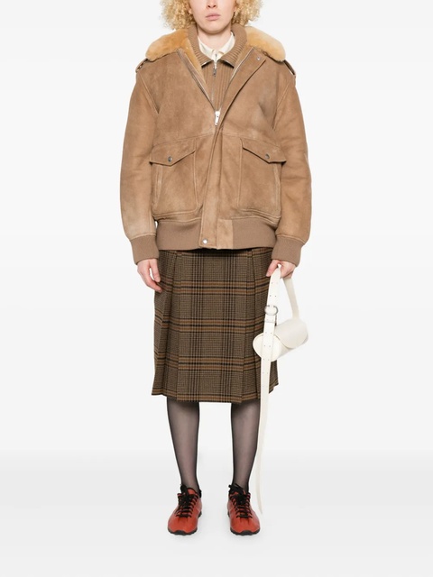 Prada suede bomber jacket - Neutrals - zdjęcie produktu nr 2