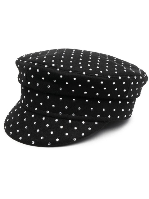 Ruslan Baginskiy rhinestone wool baker boy hat - Black - zdjęcie produktu nr 1
