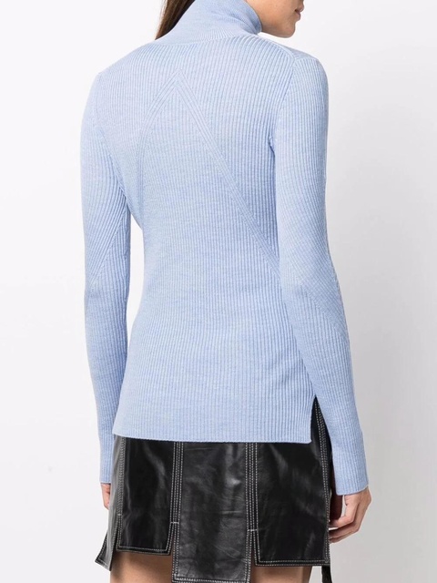 GANNI ribbed-knit long-sleeve jumper - Blue - zdjęcie produktu nr 2