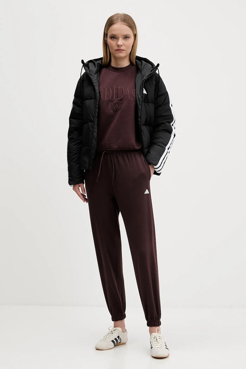 adidas spodnie dresowe Essentials damskie kolor brązowy z aplikacją JX3864 - zdjęcie produktu nr 2