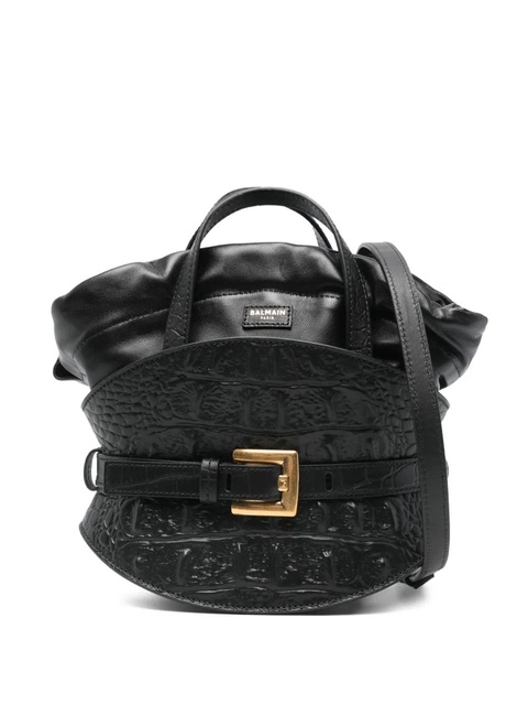 Balmain crocodile-effect shoulder bag - Black - zdjęcie produktu nr 1