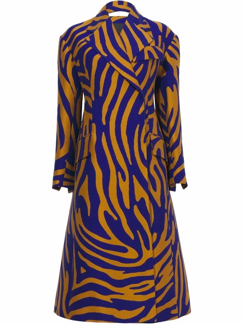 Proenza Schouler abstract-print double-breasted coat - Blue - zdjęcie produktu nr 1