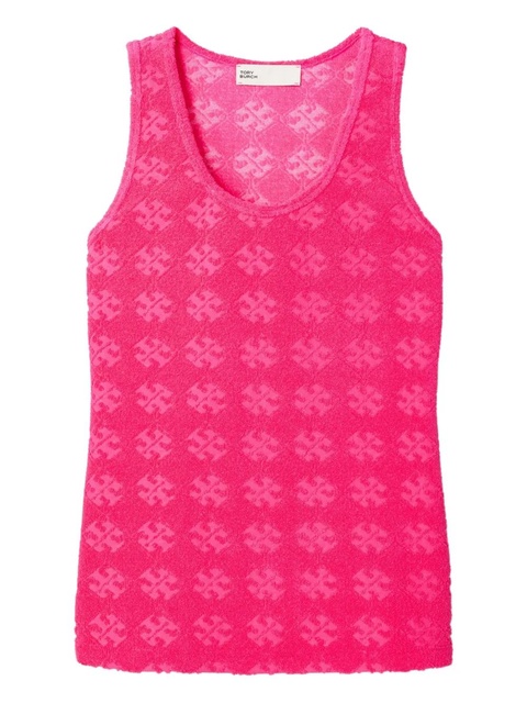 Tory Burch sleeveless textured tank top - Pink - zdjęcie produktu nr 1