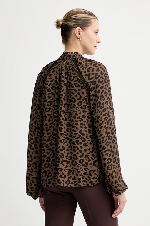 Guess bluzka NEW JOSETTE damska kolor brązowy wzorzysta W5BH74 WGLA2 - zdjęcie produktu nr 2