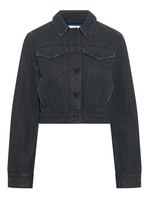 Marine Serre Moon waxed denim jacket - Black - zdjęcie produktu nr 1