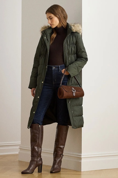 Lauren Ralph Lauren kurtka puchowa kolor zielony przejściowa 297P04097 - zdjęcie produktu nr 1