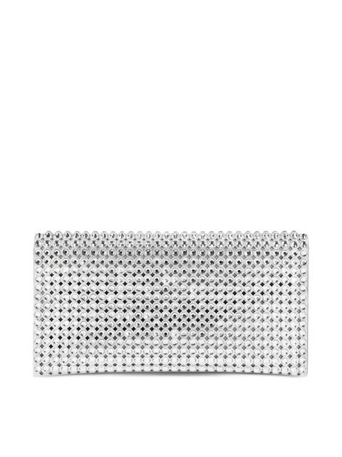 Aquazzura Tequila crystal-embellished clutch bag - Silver - zdjęcie produktu nr 2