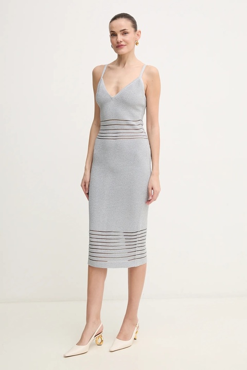 Herve Leger sukienka Elsa kolor srebrny mini dopasowana MOS8513267 - zdjęcie produktu nr 2
