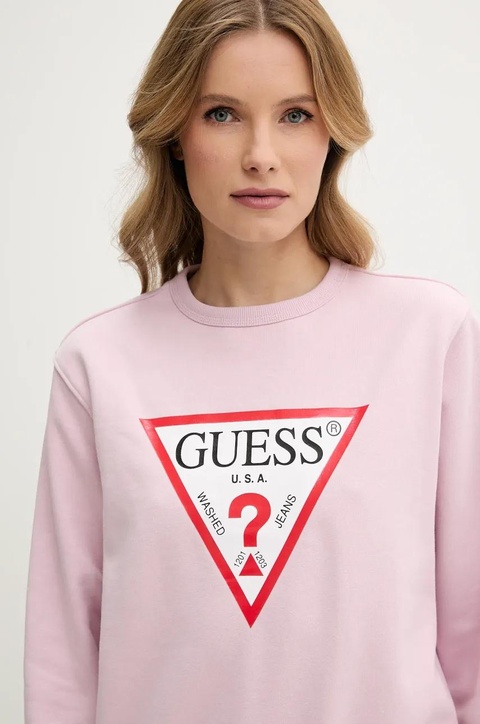Guess bluza damska kolor fioletowy z nadrukiem W2YQ16 KBA11 - zdjęcie produktu nr 2