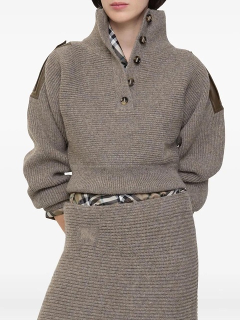 Burberry wool half-button sweater - Grey - zdjęcie produktu nr 1