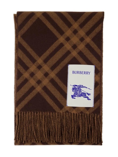 Burberry check-pattern fringed scarf - Brown - zdjęcie produktu nr 1
