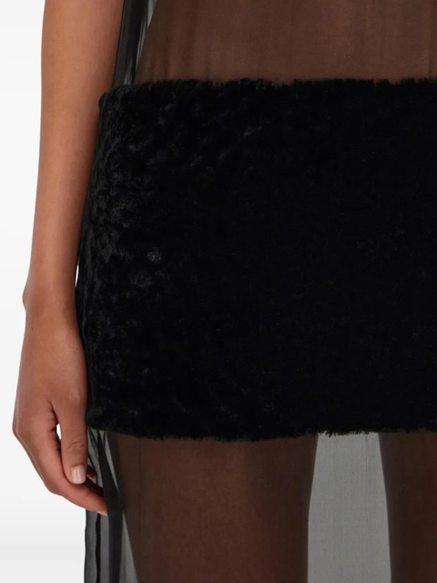 Ferragamo lace-shearling panel midi dress - Black - zdjęcie produktu nr 2