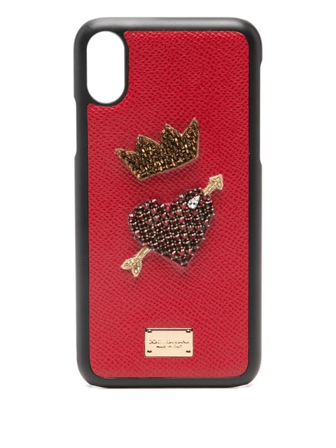 Dolce & Gabbana iPhone X embellishment phone case - Red - zdjęcie produktu nr 1