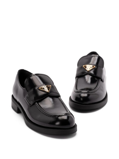 Prada leather triangle-logo loafers - Black - zdjęcie produktu nr 2