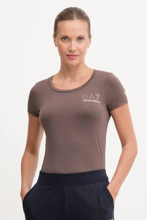 EA7 Emporio Armani t-shirt damski kolor brązowy TJDQZ.8NTT65 - zdjęcie produktu nr 1