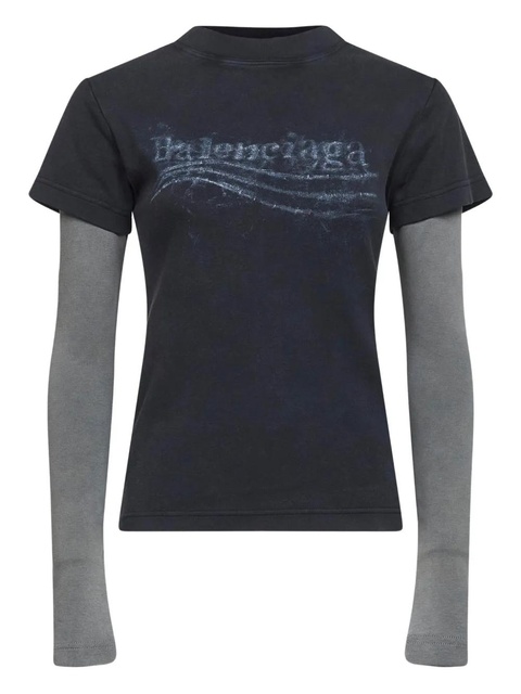 Balenciaga Trompe-l'oeil cotton T-shirt - Black - zdjęcie produktu nr 1