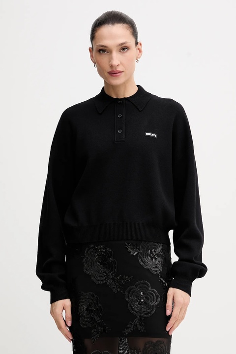 Rotate sweter z dodatkiem wełny kolor czarny lekki 115137100 - zdjęcie produktu nr 1