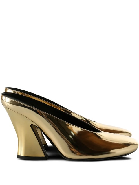 Givenchy 95mm mirrored leather mules - Yellow - zdjęcie produktu nr 1
