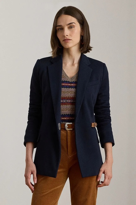 Lauren Ralph Lauren marynarka kolor granatowy jednorzędowa gładka 200980021 - zdjęcie produktu nr 1