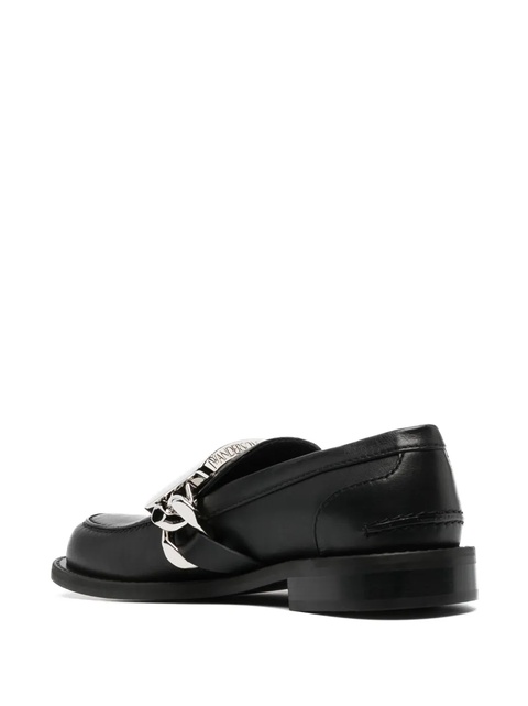 JW Anderson logo-engraved leather loafers - Black - zdjęcie produktu nr 2