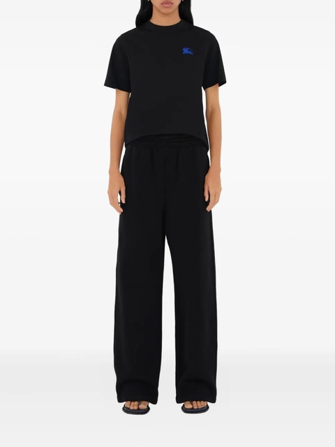 Burberry Equestrian Knight-embroidered cotton T-shirt - Black - zdjęcie produktu nr 1