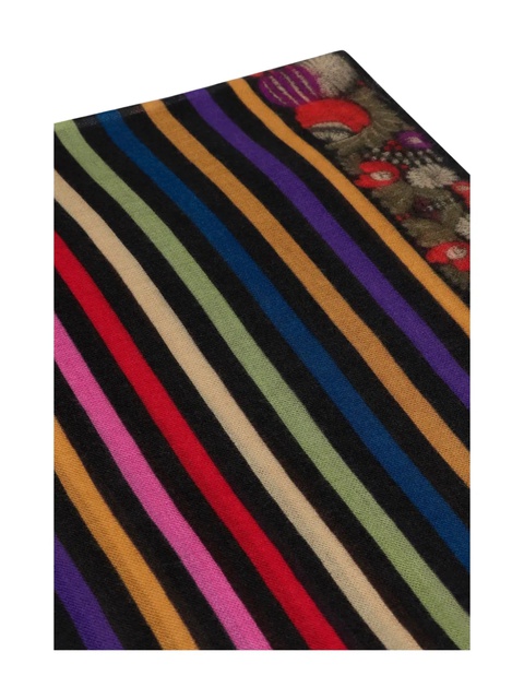ETRO striped floral-detail scarf - Black - zdjęcie produktu nr 1