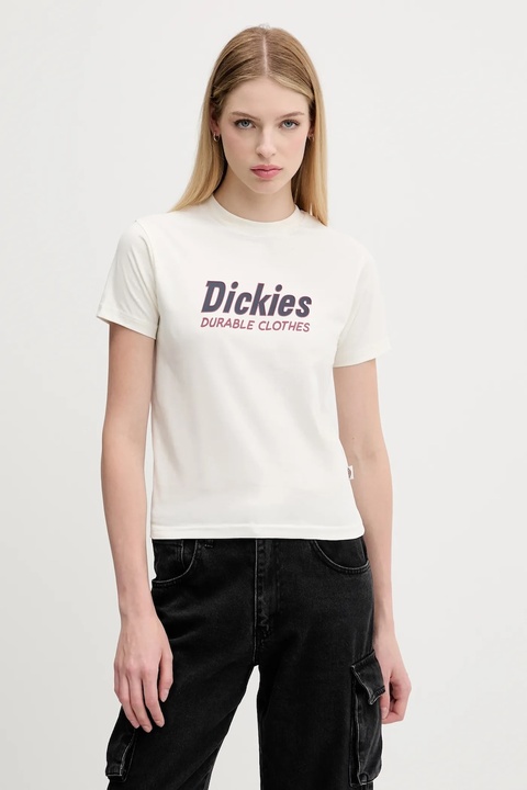 Dickies t-shirt bawełniany damski kolor beżowy DK0A87Q5 - zdjęcie produktu nr 1