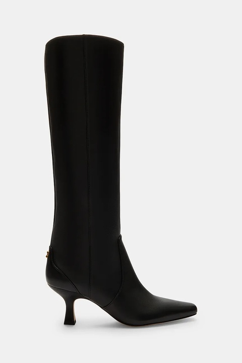 Coach kozaki skórzane Sculpted C Kitten Heel Leather Boot kolor czarny na szpilce CBP30 - zdjęcie produktu nr 1