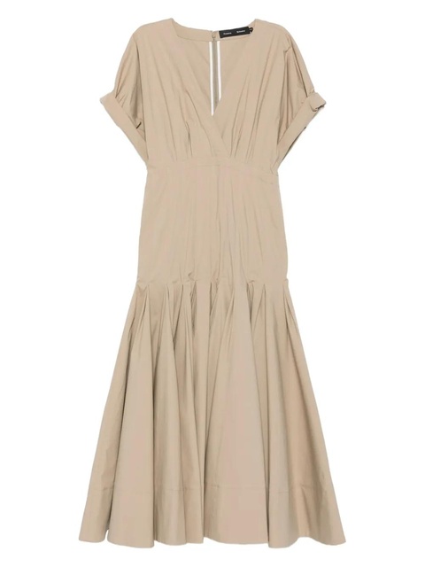 Proenza Schouler V-neck pleated dress - Neutrals - zdjęcie produktu nr 1