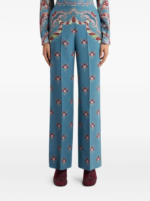 ETRO floral-print trousers - Blue - zdjęcie produktu nr 2