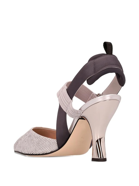 FENDI 85mm Colibrì strass heeled sandals - Grey - zdjęcie produktu nr 2