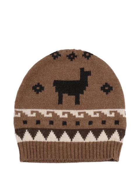 Weekend Max Mara Time patterned beanie - Brown - zdjęcie produktu nr 1