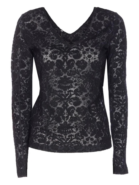PINKO lace effect michetti top - Black - zdjęcie produktu nr 1