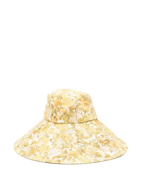 ALEMAIS floral-print wide-brim hat - Yellow - zdjęcie produktu nr 1