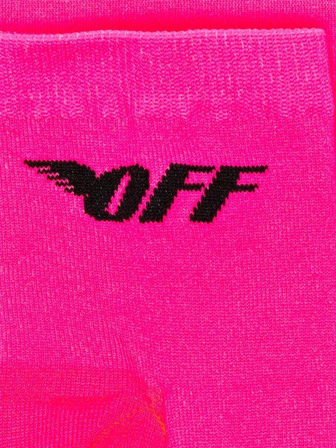 Off-White pink Neon Wings stretch logo socks - zdjęcie produktu nr 2