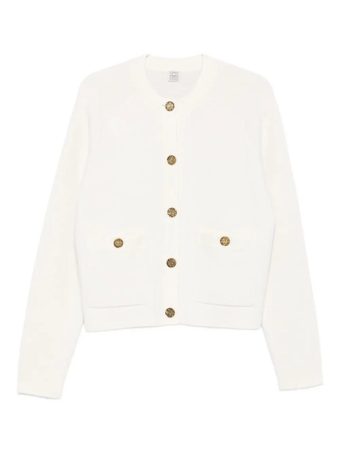TOTEME patch-pocket buttoned cardigan - White - zdjęcie produktu nr 2