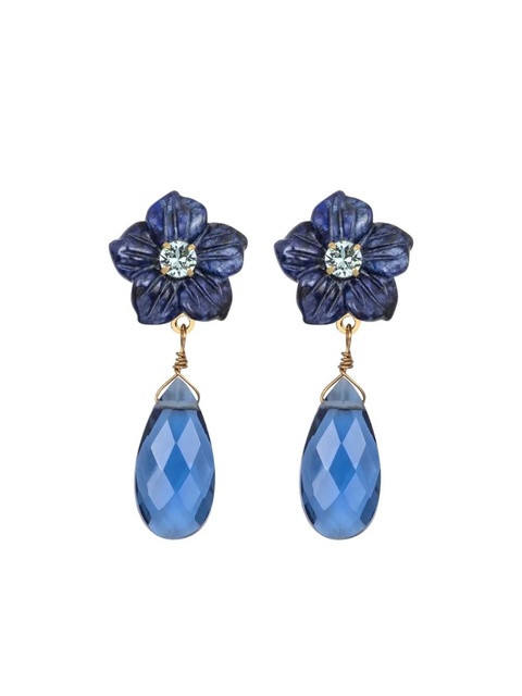 Jennifer Behr Jaylene flower drop earrings - Gold - zdjęcie produktu nr 1