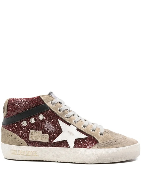 Golden Goose Mid Star glitter suede sneakers - Grey - zdjęcie produktu nr 1