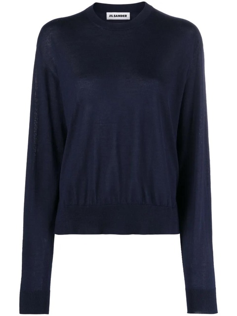 Jil Sander ribbed crew neck jumper - Blue - zdjęcie produktu nr 1