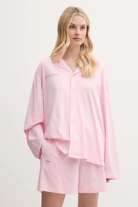 Pangaia piżama bawełniana damska kolor różowy bawełniana 10002463 - zdjęcie produktu nr 1