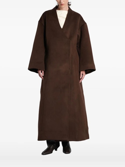 ENTIRE STUDIOS wrap-front double-breasted coat - Brown - zdjęcie produktu nr 1