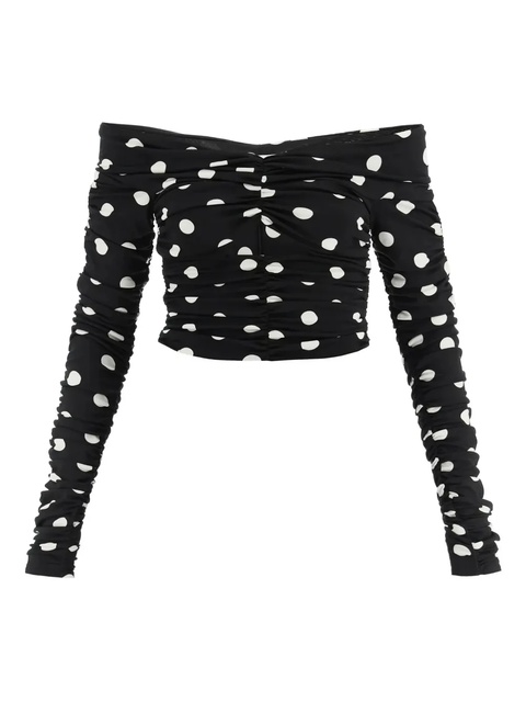 Magda Butrym polka dot-print crop top - Black - zdjęcie produktu nr 1