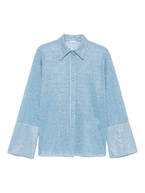 Oséree glitter-detail button-up shirt - Blue - zdjęcie produktu nr 1