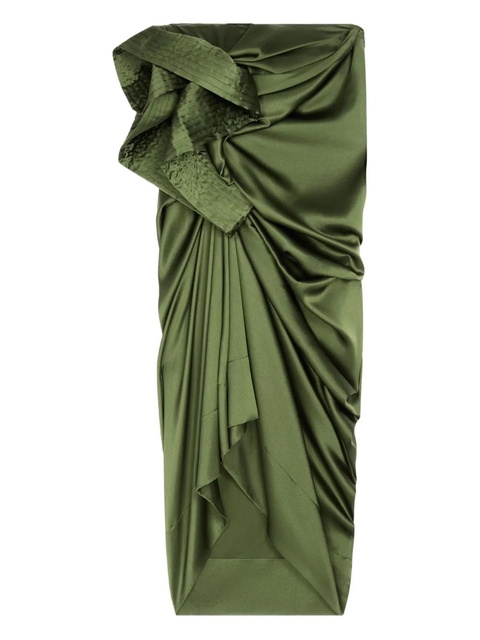 DRIES VAN NOTEN draped midi skirt - Green - zdjęcie produktu nr 1