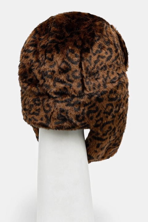 Kangol czapka Leopard Trapper kolor brązowy z grubej dzianiny K4266ST.LEOPARD-LEOPARD - zdjęcie produktu nr 1