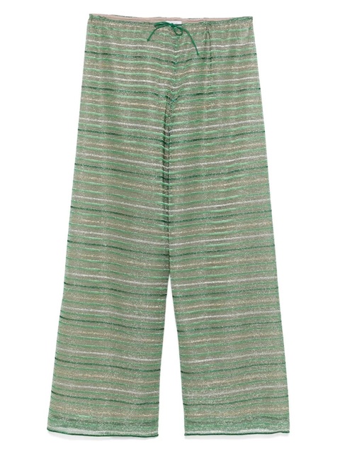 Oséree shiny stripes trousers - Green - zdjęcie produktu nr 1