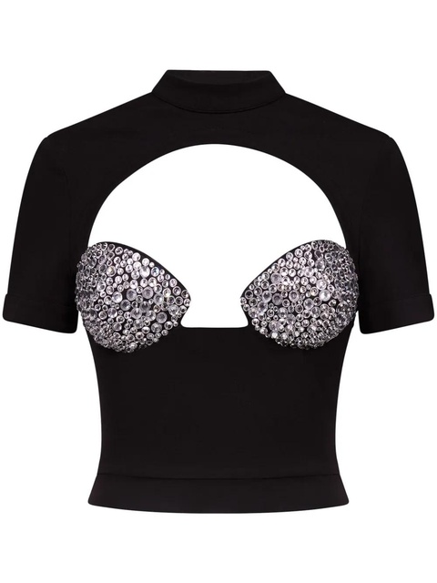 AREA crystal-embellished T-shirt - Black - zdjęcie produktu nr 1