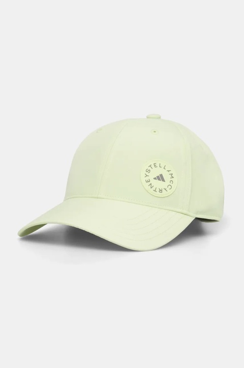 adidas by Stella McCartney czapka z daszkiem kolor zielony z nadrukiem JP2689 - zdjęcie produktu nr 1